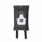 Fire Blanket, Black with Design, 1×1 m in Soft PVC Case