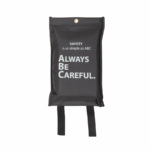 Fire Blanket, Black with Design, 1×1 m in Soft PVC Case - Image 2