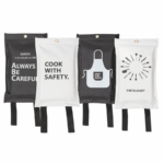 Fire Blanket, Black with Design, 1×1 m in Soft PVC Case - Image 3